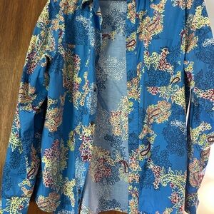 Floral Blue Long Sleeve Shirt